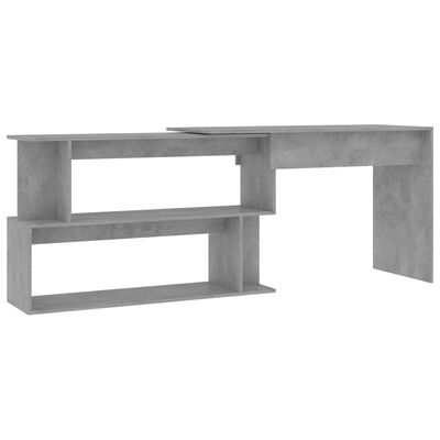 vidaXL Kulmapöytä betoninharmaa 200x50x76 cm tekninen puu