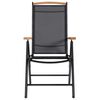 vidaXL Taitettavat puutarhatuolit 2 kpl alumiini ja textilene musta