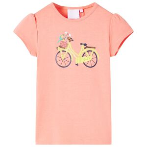 Lasten T-paita neon koralli 116