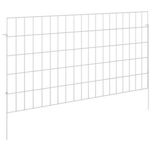 vidaXL Puutarha-aita, jossa on paalut 48 kpl 95 x 50 cm Hopea