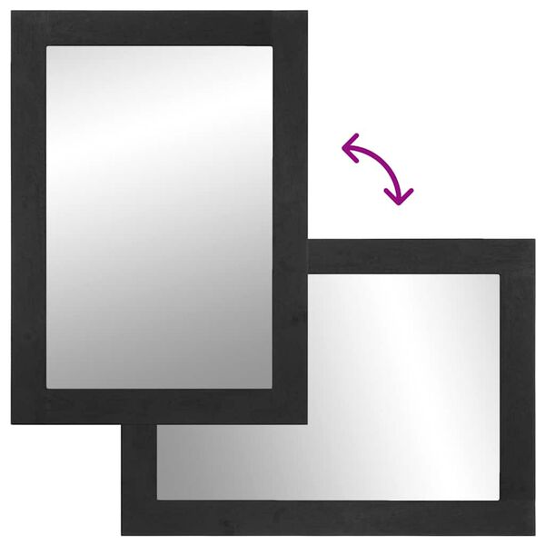 vidaXL Kylpyhuoneen peili musta 50x70x2,5 cm suunniteltu puu messinki