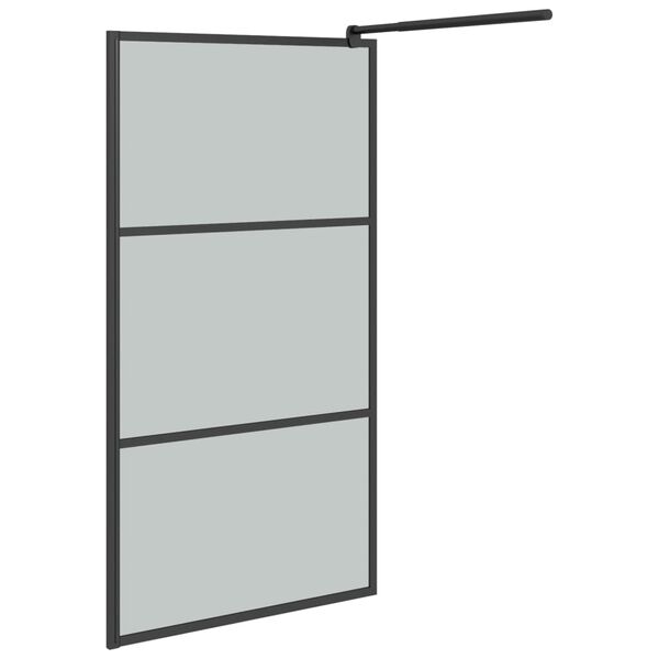 vidaXL Walk-in suihkusein&auml;ke 100x195 cm tumma ESG-lasi musta