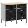 vidaXL Ty&ouml;p&ouml;yt&auml;kaappi 2 pcs Mustat ja harmaa 100 x 55 x 85 cm