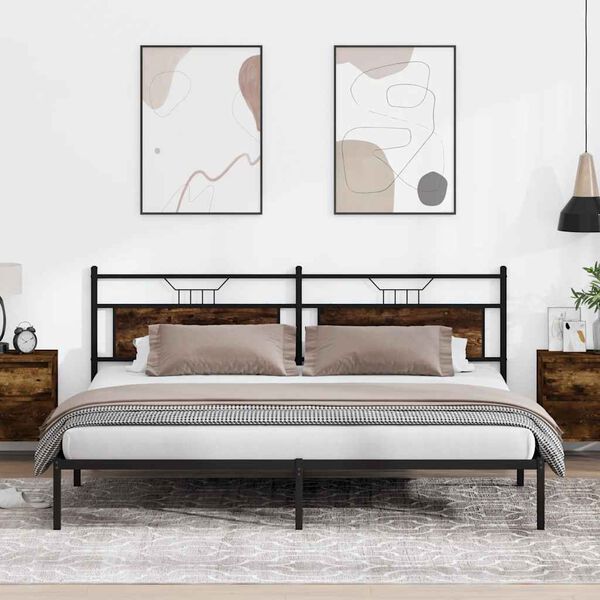 vidaXL S&auml;ngynrunko ilman patjaa savutammi 193x201 cm tekninen puu