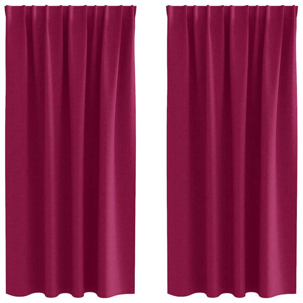vidaXL Pimentävä verho renkailla 2 pcs Viininpunainen 175 x 140 cm