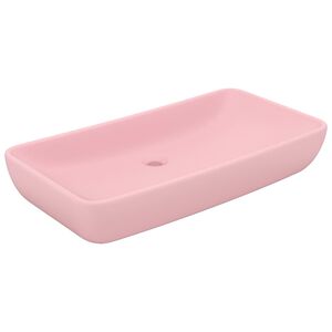 vidaXL Ylellinen pesuallas suorakaide matta pinkki 71x38 cm keraami
