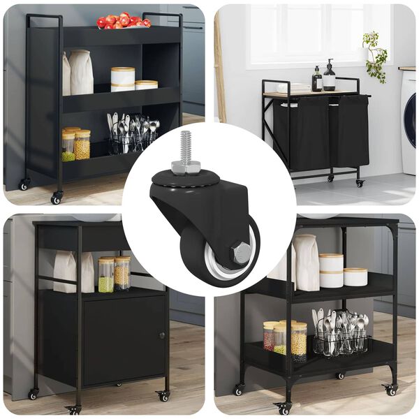 vidaXL K&auml;&auml;nt&ouml;py&ouml;r&auml; 12 pcs Musta 40,4 x 40,4 x 19,7 mm