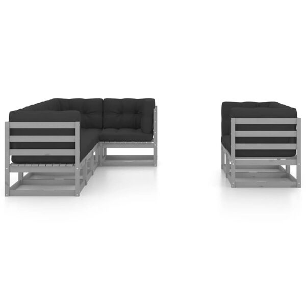 vidaXL 7-osainen Puutarhasohvasarja tyynyill&auml; t&auml;ysi m&auml;nty