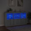 vidaXL Senkki LED-valoilla harmaa Sonoma 181,5x37x100 cm