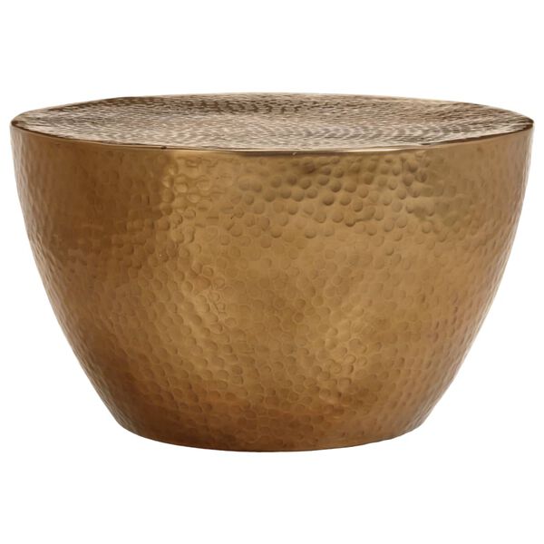 vidaXL Sohvapöytä vasaroitu alumiini Ø 50x30 cm messinki
