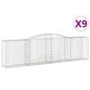 vidaXL Kaarevat kivikorit 9 kpl 400x50x100/120 cm galvanoitu rauta
