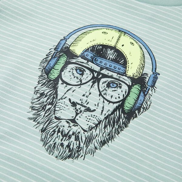 Lasten raidallinen T-paita vaalea minttu 116