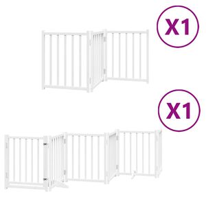 vidaXL Koiraportti kokoontaittuva 9 paneelia valk. 450 cm poppelipuu