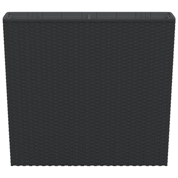 vidaXL Kukkalaatikko irrotettava sisus antrasiitti 12/44 l PP rottinki