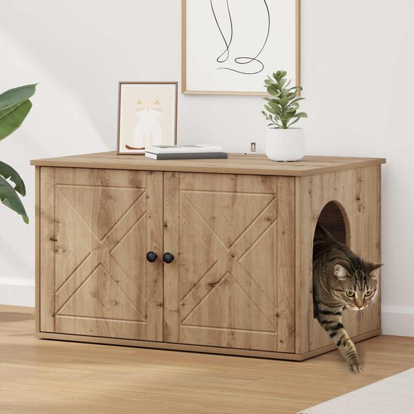 vidaXL Kissatalo Taidekoivu 85 x 55 x 50 cm Tekninen puu