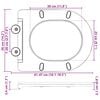 vidaXL WC-istuin Musta 47 x 36 x 3,4 cm Duroplast