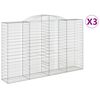 vidaXL Kaarevat kivikorit 3 kpl 300x50x180/200 cm galvanoitu rauta