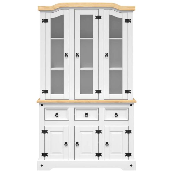 vidaXL Kaappi Corona valkoinen 112x43x196 cm täysi Meksikon mänty