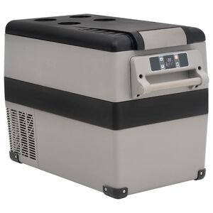 vidaXL Kylm&auml;laukku kahvalla mustaharmaa 35 l PP ja PE