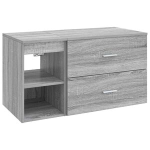 vidaXL Kylpyhuonekalustesetti 2 pcs Harmaa Sonoma Tekninen puu