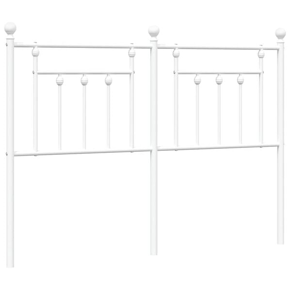 vidaXL Metallinen s&auml;ngynp&auml;&auml;ty valkoinen 135 cm