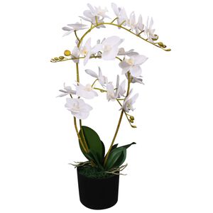 vidaXL Tekokukka ruukulla orkidea 65 cm valkoinen