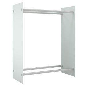 vidaXL Polttopuuteline valkoinen 80x35x100 cm karkaistu lasi