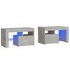 vidaXL Y&ouml;p&ouml;yd&auml;t 2 kpl LED-valoilla betoninharmaa 70x36,5x40 cm