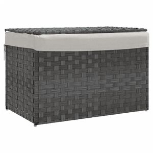 vidaXL Pyykkikori kannella harmaa 55,5x35x34 cm polyrottinki