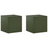 vidaXL Kasviteline 2 pcs Oliivinvihre&auml; 40 x 40 x 40 cm Ter&auml;s