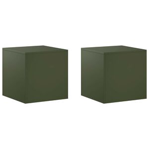 vidaXL Kasviteline 2 pcs Oliivinvihre&auml; 40 x 40 x 40 cm Ter&auml;s