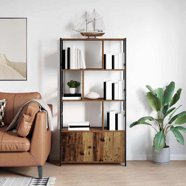 vidaXL Kirjahylly Vanha puu 80 x 30 x 155,5 cm Tekninen puu