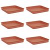 vidaXL Neli&ouml;mainen Kukka-alusta 6 kpl Tiilenpunainen 15 x 15 x 2 cm