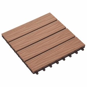 vidaXL Laudat 3D-suunnittelu 11 kpl Vaaleanruskea 30 x 30 cm WPC