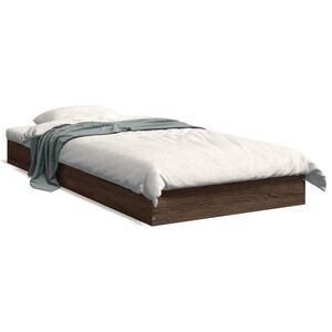 vidaXL S&auml;ngynrunko ilman patjaa ruskea tammi 75x190 cm tekninen puu