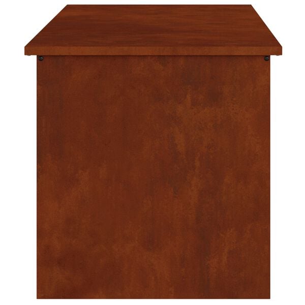 vidaXL Ulkos&auml;ilytyslaatikko Ruosteinen 100 x 50,5 x 50 cm Ter&auml;s