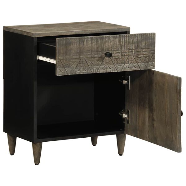 vidaXL y&ouml;kaappi vaaleanharmaa 50x33x60 cm massiivipuu mango