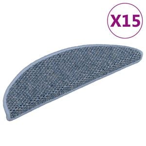 vidaXL Itsekiinnittyv&auml;t porrasmatot sisaltyyli 15kpl 56x17x3cm sininen