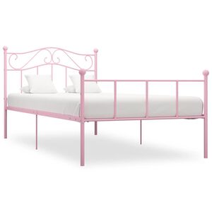 vidaXL S&auml;ngynrunko pinkki metalli 90x200 cm