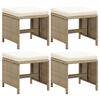 vidaXL Puutarhajakkarat tyynyill&auml; 4 kpl polyrottinki beige