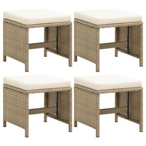vidaXL Puutarhajakkarat tyynyill&auml; 4 kpl polyrottinki beige