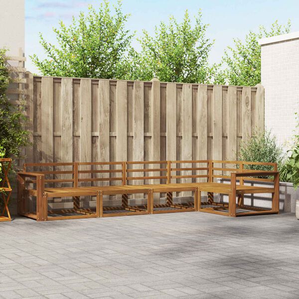 vidaXL Ulkosohvakokoelma 5 pcs Luonnollinen Tihe&auml; akasiapuu