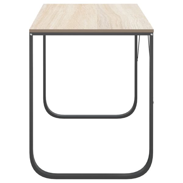 vidaXL Tietokonep&ouml;yt&auml; musta ja tammi 110x60x73 cm lastulevy