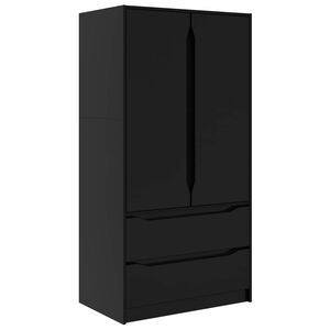 vidaXL Vaatekaappi ovella Musta 79,5 x 49 x 156 cm K&auml;sitelty puu