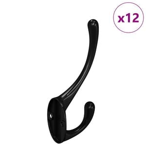 vidaXL Vaateripustin 12 kpl Musta 102 x 29 x 47mm