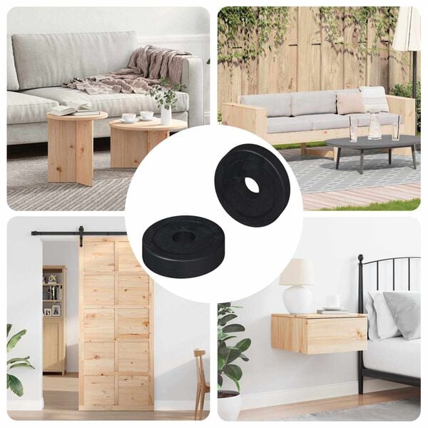 vidaXL sopii tasaiselle aluslevylle 2 pcs Musta 15 x 4 x 3 mm