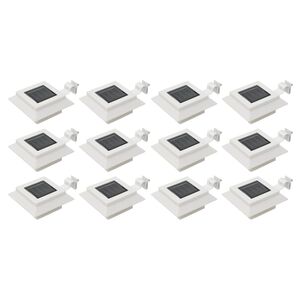 vidaXL Ulkoaurinkokennovalaisin 12 kpl LED neli&ouml; 12 cm valkoinen