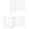 vidaXL Koiraportti kokoontaittuva 10 paneelia valk. 800 cm poppelipuu