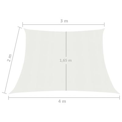 vidaXL Aurinkopurje 160 g/m² valkoinen 3/4x2 m HDPE