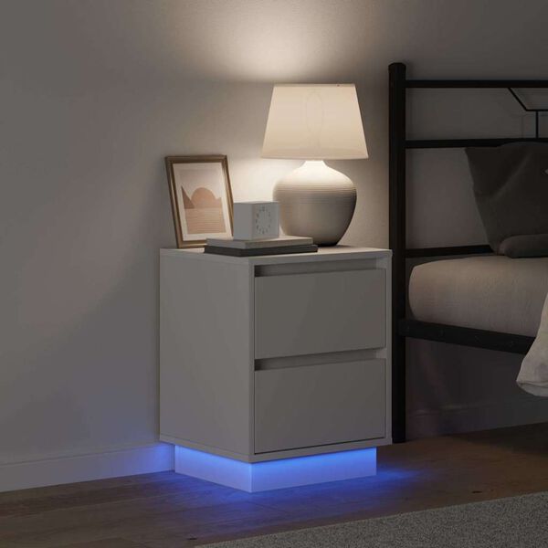 vidaXL Y&ouml;p&ouml;yt&auml;kaappi Valkoinen 39 x 34,5 x 50 cm Tekninen puu